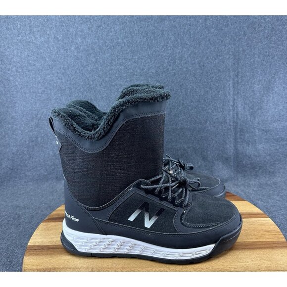 New Balance Fresh Foam Fur Insulated Winter Boots Black BW2100BW Womens Size 12 - Picture 1 of 11